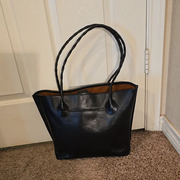 Patricia Nash Black Leather Tote with Double Strap Handles - Picture 2 of 15